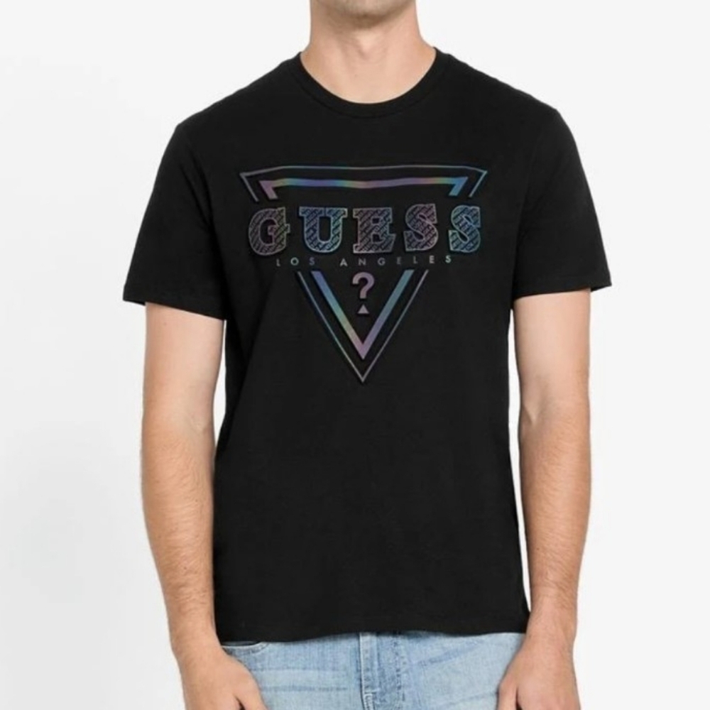 GUESS Iridescent Logo Crew T-Shirt Men's Size Large NEW!